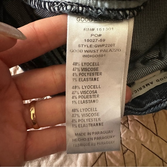 Good American Good Waist Palazzo Jeans Size 2/26 GWP220T Indigo 501 33” Inseam - Picture 13 of 14